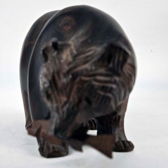 Vintage Hand Carved Ironwood Grizzly Bear with fish figurine - Picture 2 of 5